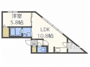 麻生駅 徒歩2分 3階の物件間取画像